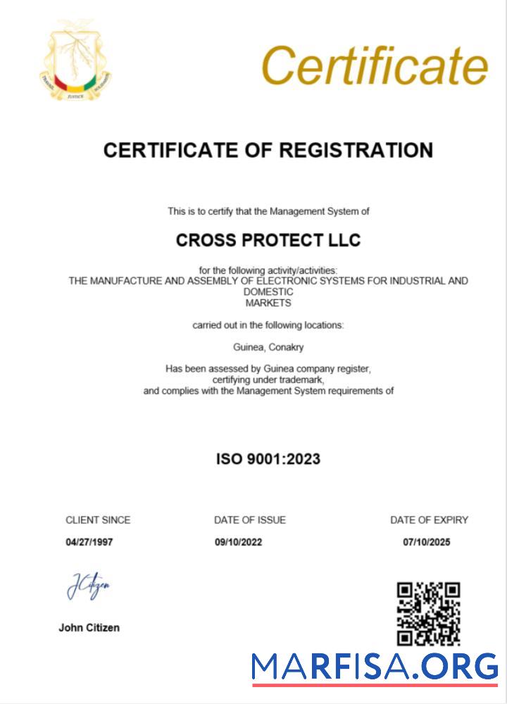 Realistic Guinea certificate of registration Word and PDF template